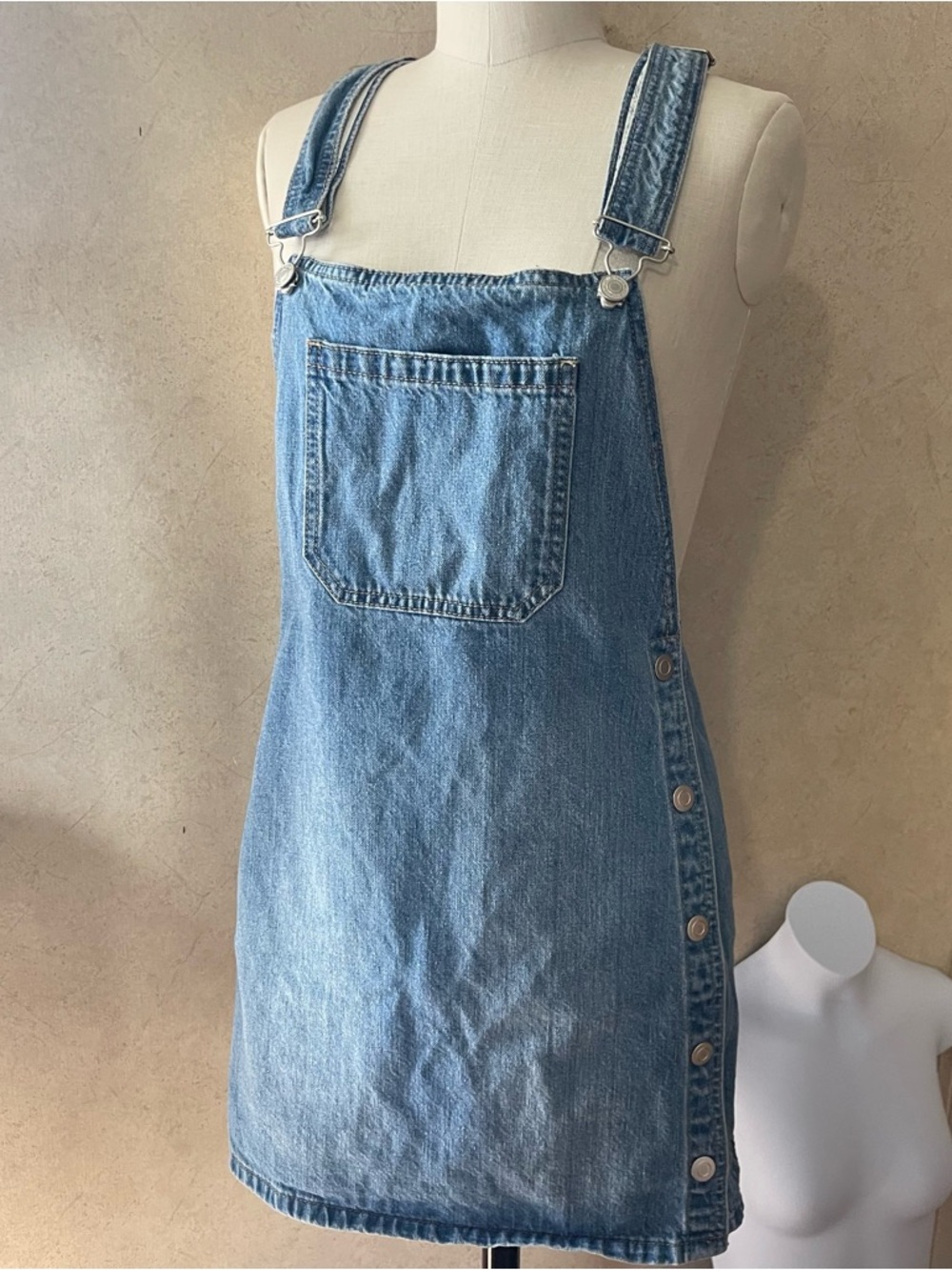 Free People Louise Denim Skirtall overalls blue 100% Cotton size 6